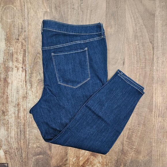 Old Navy Jeans Womens 26 Plus Sized Dark Blue High-Rise Super Skinny NWOT - Picture 1 of 6